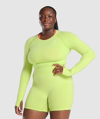 Corp Tops Gymshark Vital Seamless 2.0 Long Sleeve Mujer Amarillo | CO 2579ZUT